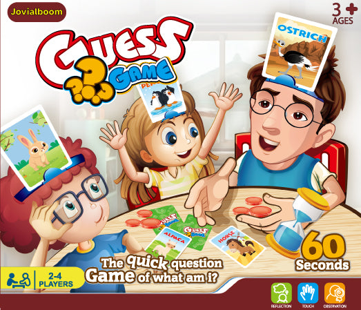 Jovialboom Board Game, with People and Pets Cards, The Original Guessing Game for Kids, Ages 6 and Up