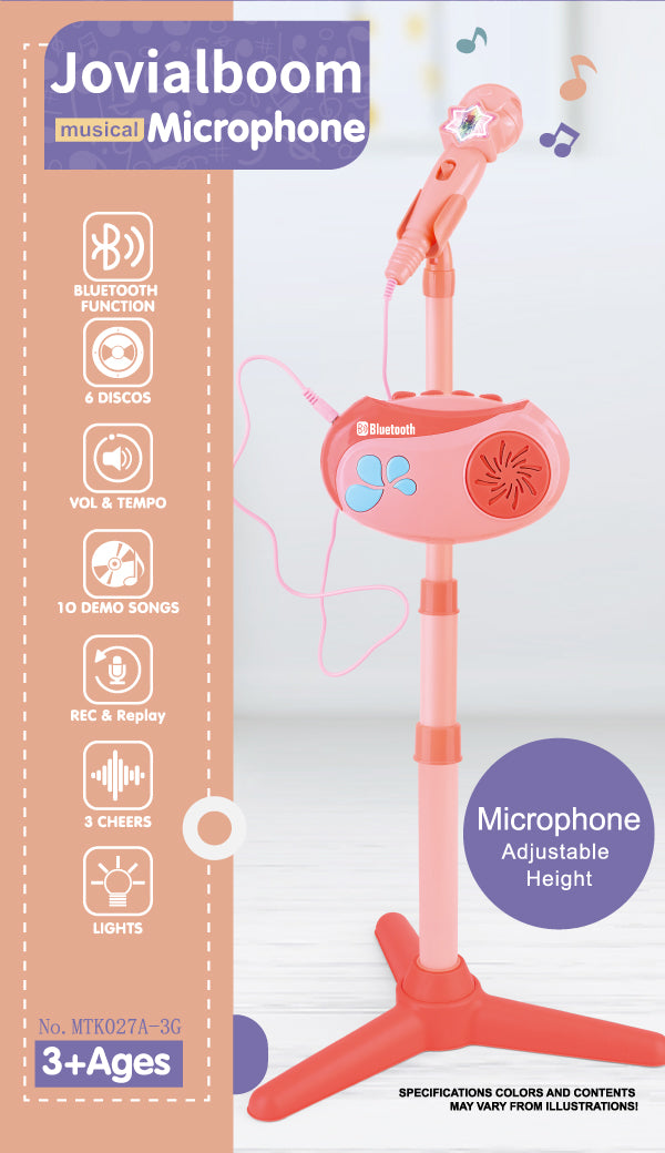 Jovialboom Bluetooth Karaoke Machine for Girls with Adjustable Stand, Karaoke Microphone with Vioce Changer, Singing Recorder