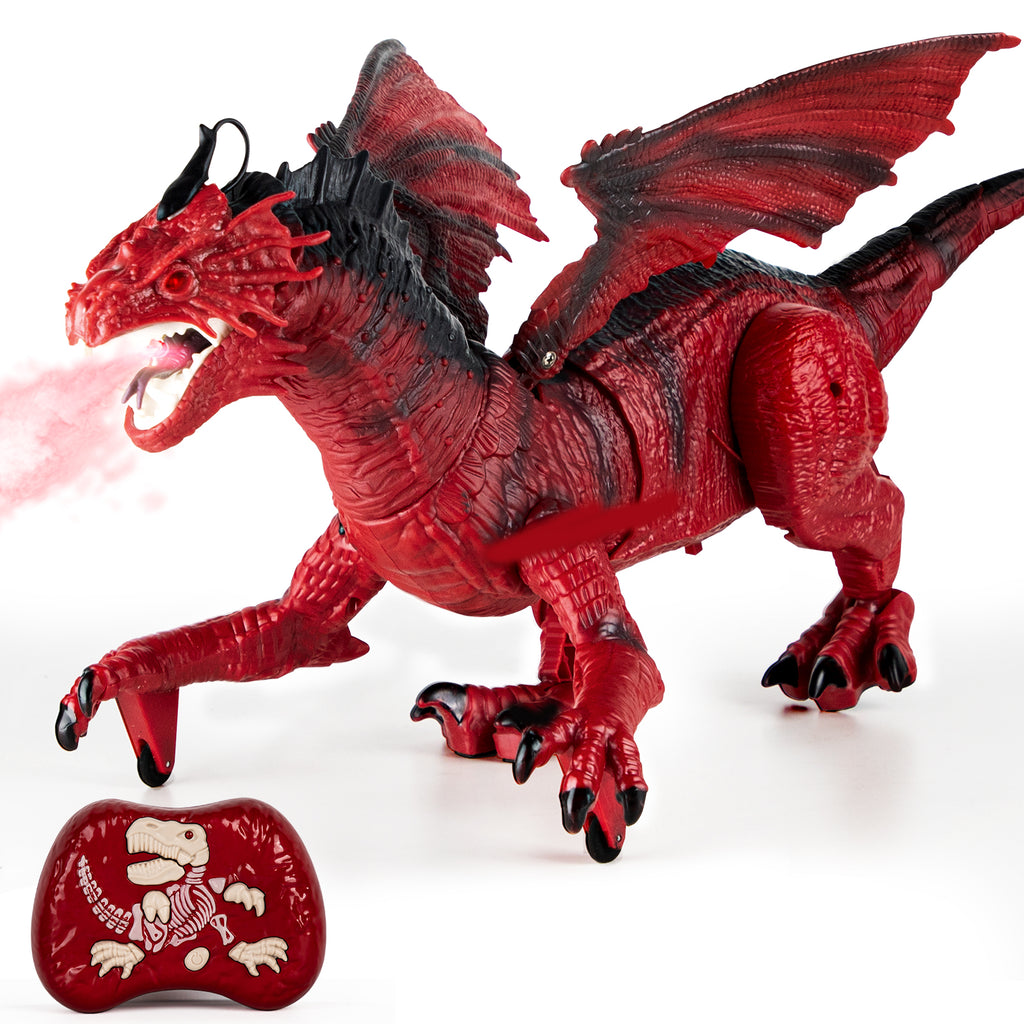 TOKKID Remote Control Dragon Toy for Kids with 360° Swaying Head, Roaring, Spraying & Light Up - Remote Control Robot Toys for Kids - Birthday Gift for Boys Girls