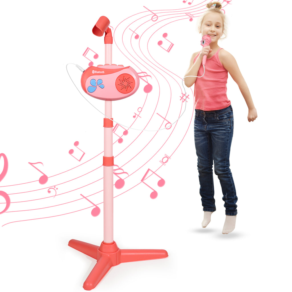 Jovialboom Bluetooth Karaoke Machine for Girls with Adjustable Stand, Karaoke Microphone with Vioce Changer, Singing Recorder